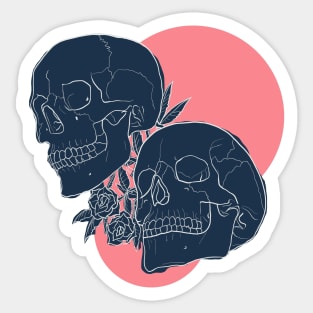 Love and Death - Skulls and Roses Sticker